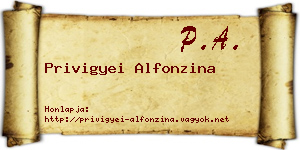 Privigyei Alfonzina névjegykártya
